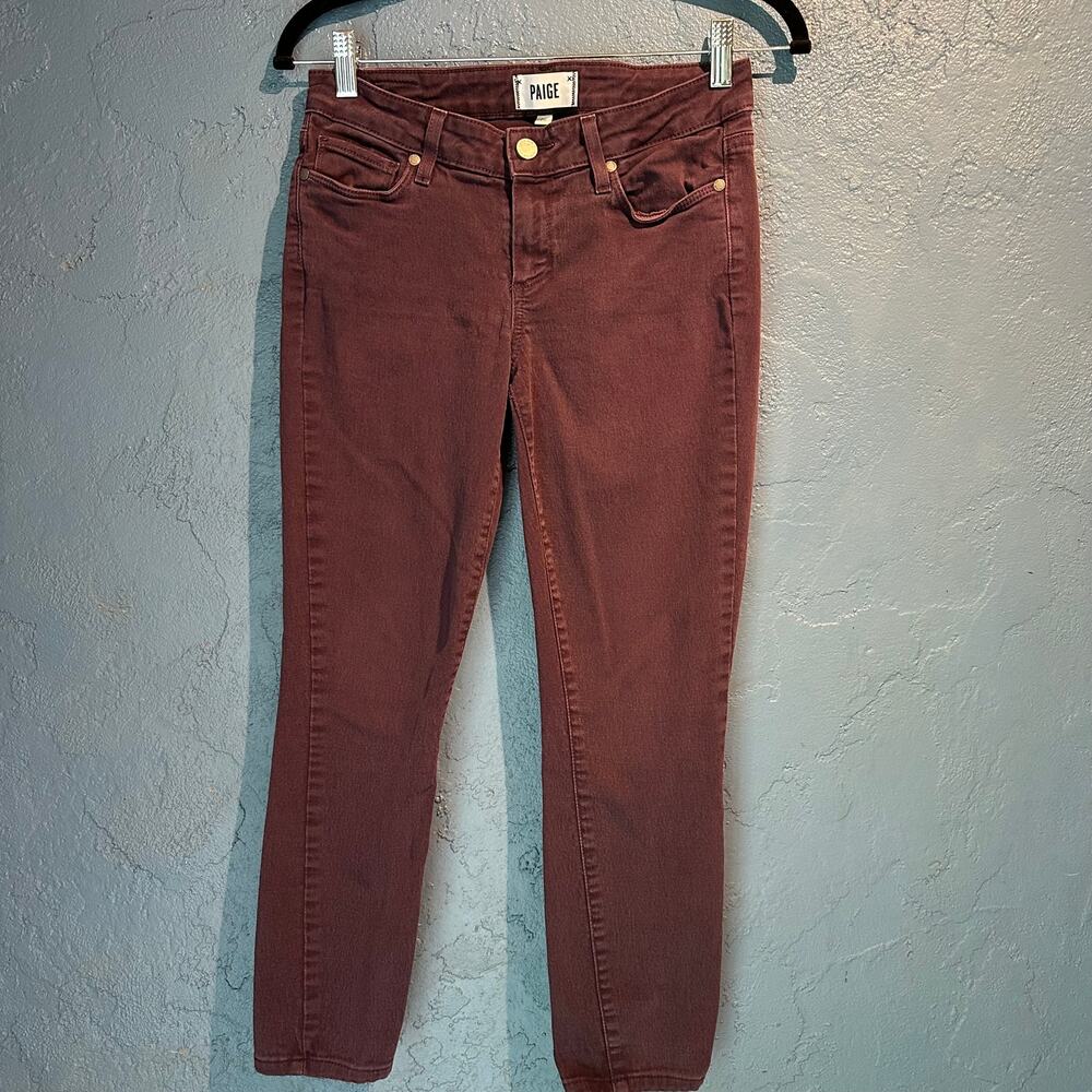 Paige Ladies Size 26 Pinot Noir Plum Burgundy Jeans Verdugo Ankle Skinny